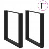 Nogi do stołu jadalnego w kształcie litery U 2 szt. Czarne 80x(72-73) cm Stal