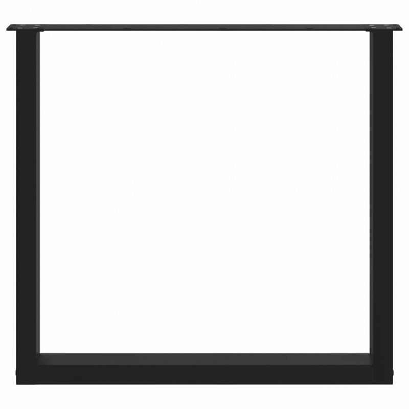 Nogi do stołu jadalnego w kształcie litery U 2 szt. Czarne 80x(72-73) cm Stal