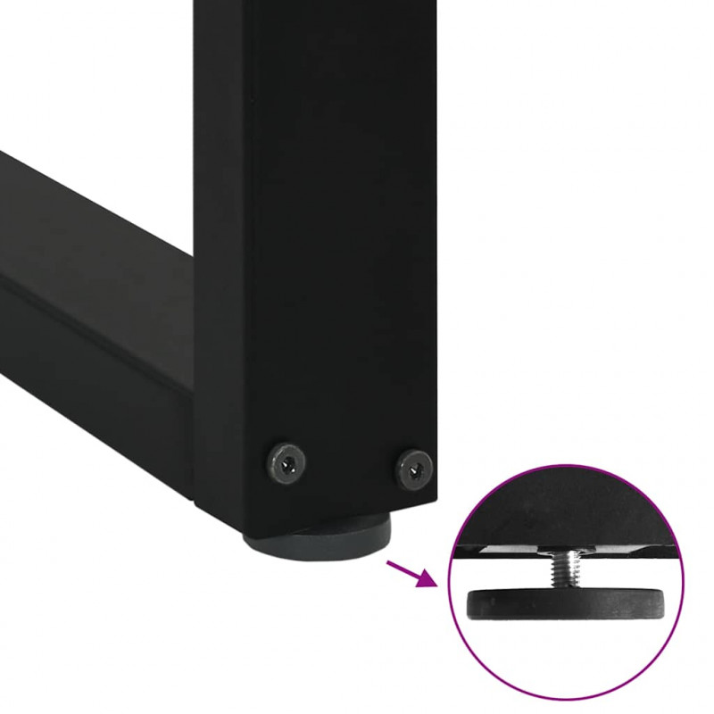 Nogi do stołu jadalnego w kształcie litery U 2 szt. Czarne 80x(72-73) cm Stal