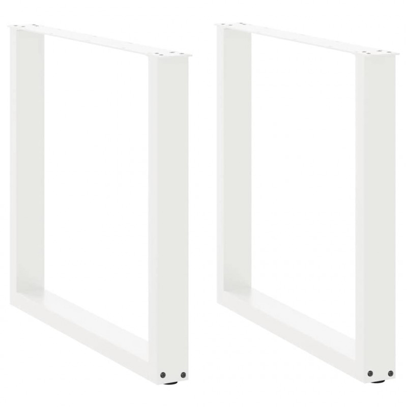 Nogi do stołu jadalnego w kształcie litery U 2 szt. Białe 80x(72-73) cm Stal