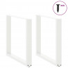 Nogi do stołu jadalnego w kształcie litery U 2 szt. Białe 80x(72-73) cm Stal