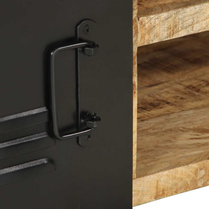 Stolik kawowy, 90x50x36 cm, surowe lite drewno mango