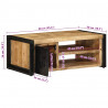 Stolik kawowy, 90x50x36 cm, surowe lite drewno mango