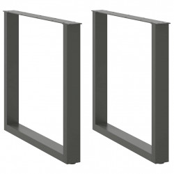 Nogi do stołu jadalnego w kształcie litery U 2 szt. Antracyt 80x(72-73) cm Stal