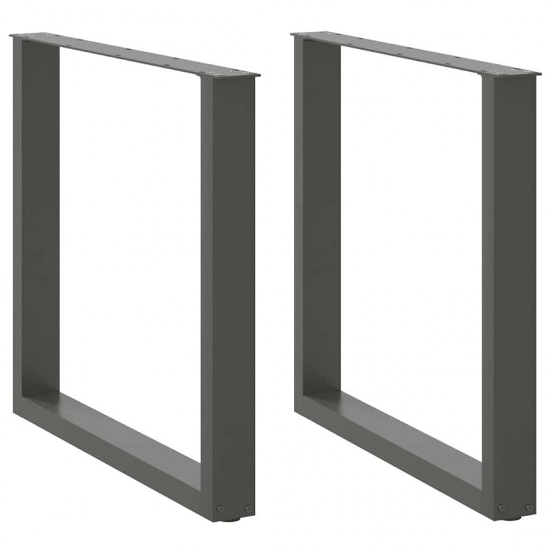 Nogi do stołu jadalnego w kształcie litery U 2 szt. Antracyt 80x(72-73) cm Stal