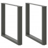 Nogi do stołu jadalnego w kształcie litery U 2 szt. Antracyt 80x(72-73) cm Stal