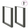 Nogi do stołu jadalnego w kształcie litery U 2 szt. Antracyt 80x(72-73) cm Stal