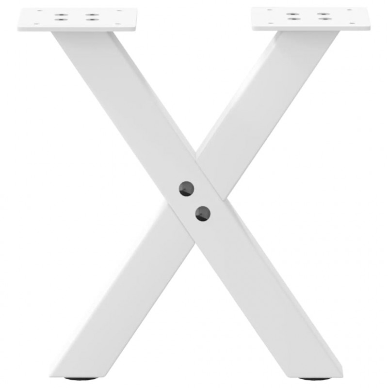 Nogi do stolika kawowego w kształcie litery X 2 szt. Białe 30x(30-31) cm Stal