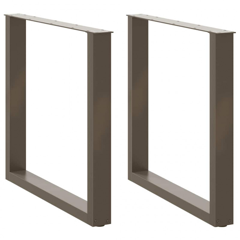 Nogi do stołu jadalnego w kształcie litery U 2 szt. Naturalna stal 80x(72-73) cm Stal