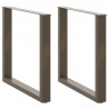 Nogi do stołu jadalnego w kształcie litery U 2 szt. Naturalna stal 80x(72-73) cm Stal