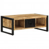 Stolik kawowy, 90x50x36 cm, surowe lite drewno mango