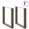 Nogi do stołu jadalnego w kształcie litery U 2 szt. Naturalna stal 80x(72-73) cm Stal