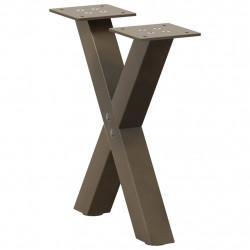 Nogi do stolika kawowego w kształcie litery X 2 szt. Naturalna stal 30x(30-31) cm Stal
