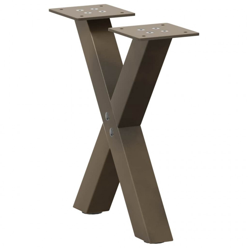 Nogi do stolika kawowego w kształcie litery X 2 szt. Naturalna stal 30x(30-31) cm Stal