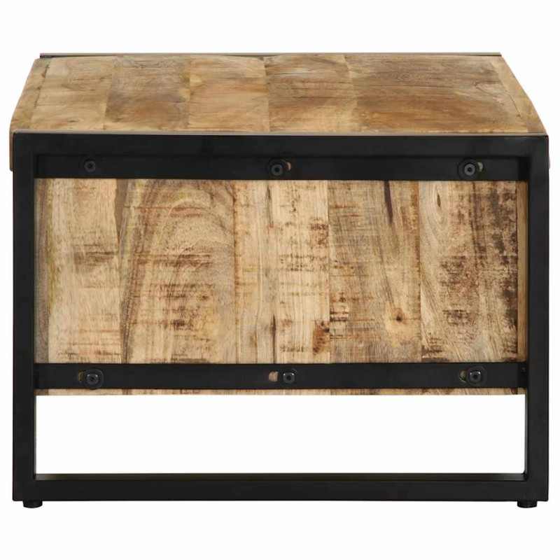 Stolik kawowy, 90x50x36 cm, surowe lite drewno mango