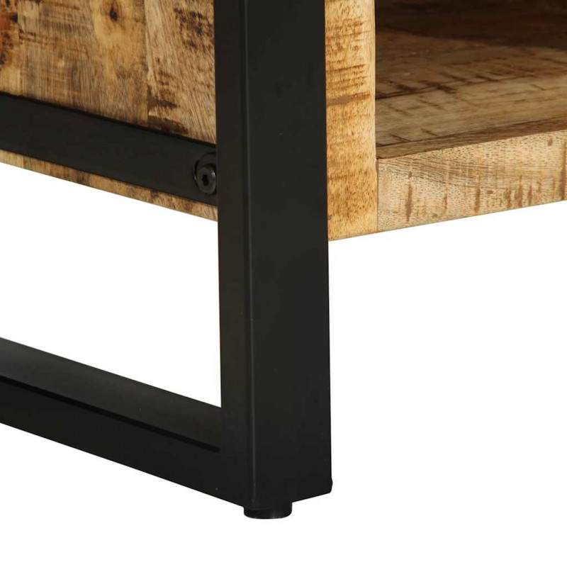 Stolik kawowy, 90x50x36 cm, surowe lite drewno mango