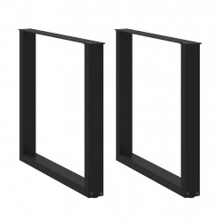 Nogi do stołu jadalnego w kształcie litery U 2 szt. Czarne 90x(72-73) cm Stal