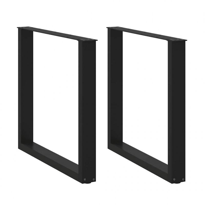 Nogi do stołu jadalnego w kształcie litery U 2 szt. Czarne 90x(72-73) cm Stal