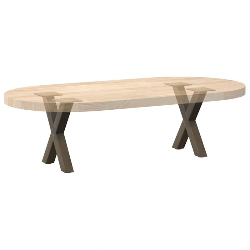 Nogi do stolika kawowego w kształcie litery X 2 szt. Naturalna stal 30x(30-31) cm Stal