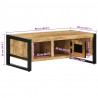 Stolik kawowy, 90x50x36 cm, surowe lite drewno mango