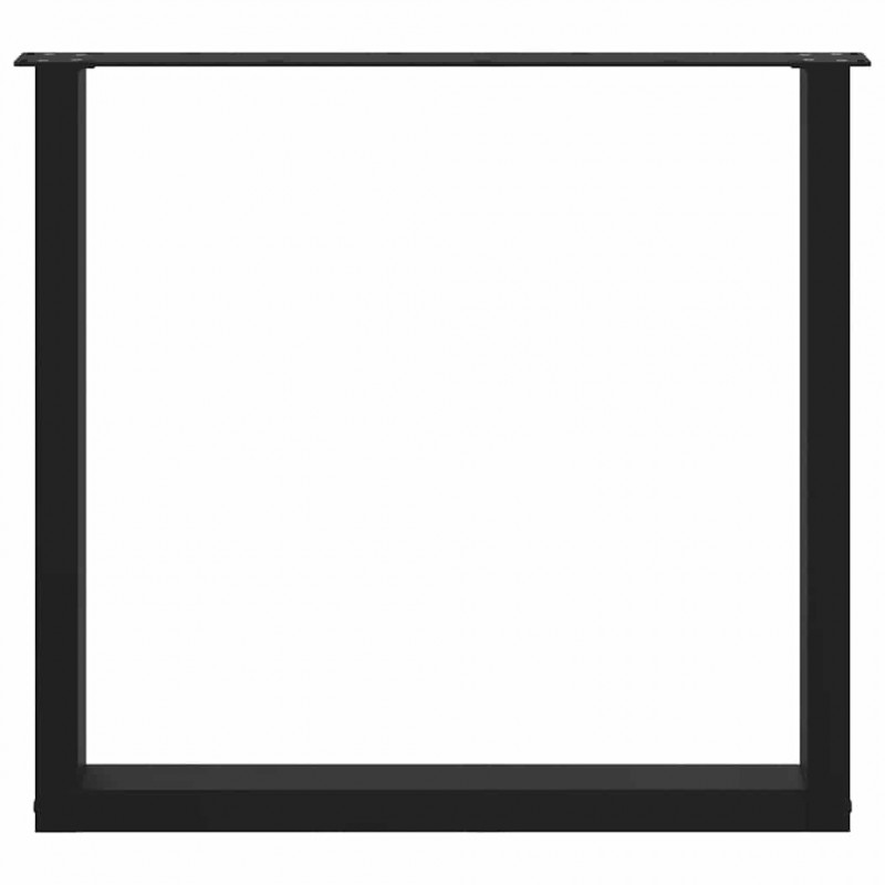 Nogi do stołu jadalnego w kształcie litery U 2 szt. Czarne 90x(72-73) cm Stal