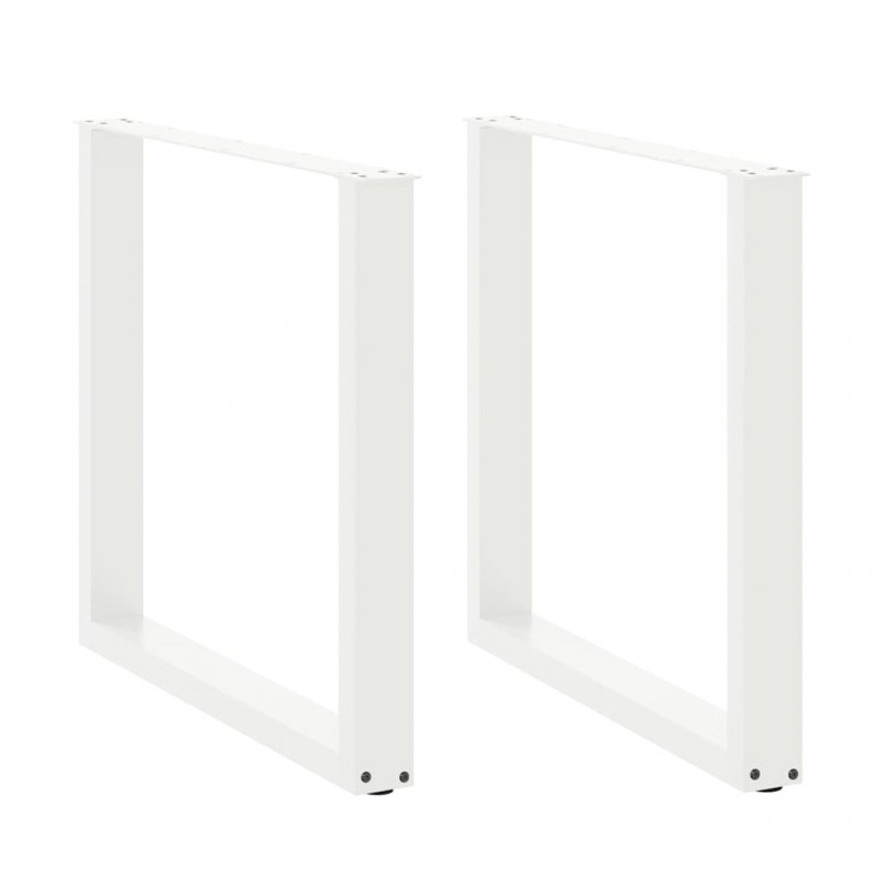 Nogi do stołu jadalnego w kształcie litery U 2 szt. Białe 90x(72-73) cm Stal