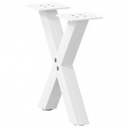 Nogi do stolika kawowego w kształcie litery X 2 szt. Białe 37x(30-31) cm Stal