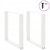 Nogi do stołu jadalnego w kształcie litery U 2 szt. Białe 90x(72-73) cm Stal