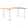Nogi do stołu jadalnego w kształcie litery U 2 szt. Białe 90x(72-73) cm Stal