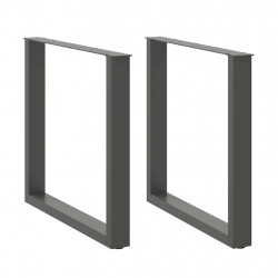 Nogi do stołu jadalnego w kształcie litery U 2 szt. Antracyt 90x(72-73) cm Stal