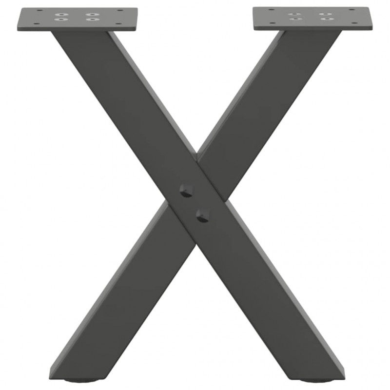 Nogi do stolika kawowego w kształcie litery X 2 szt. Antracyt 37x(30-31) cm Stal