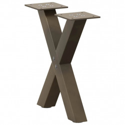 Nogi do stolika kawowego w kształcie litery X 2 szt. Naturalna stal 37x(30-31) cm Stal