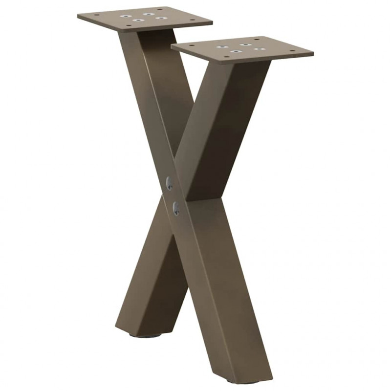 Nogi do stolika kawowego w kształcie litery X 2 szt. Naturalna stal 37x(30-31) cm Stal