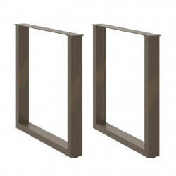 Nogi do stołu jadalnego w kształcie litery U 2 szt. Naturalna stal 90x(72-73) cm Stal
