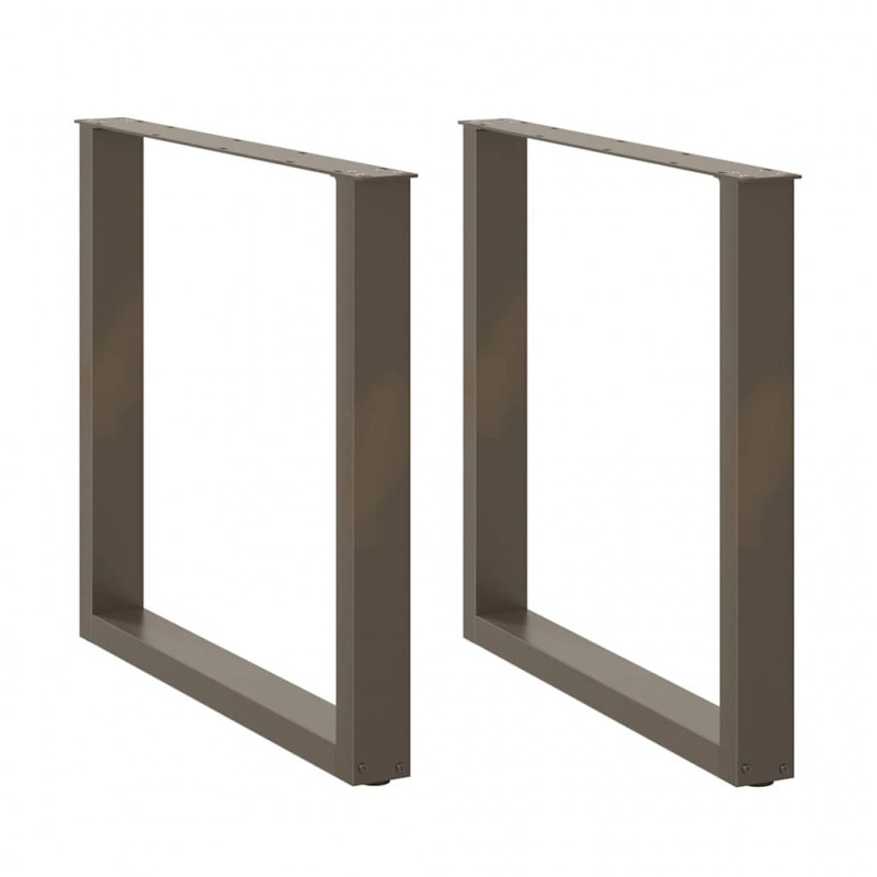 Nogi do stołu jadalnego w kształcie litery U 2 szt. Naturalna stal 90x(72-73) cm Stal