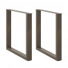 Nogi do stołu jadalnego w kształcie litery U 2 szt. Naturalna stal 90x(72-73) cm Stal