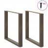 Nogi do stołu jadalnego w kształcie litery U 2 szt. Naturalna stal 90x(72-73) cm Stal