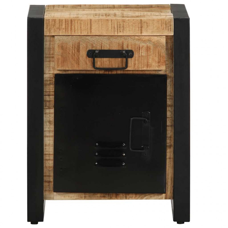 Szafka nocna, 40x30x50 cm, lite, surowe drewno mango