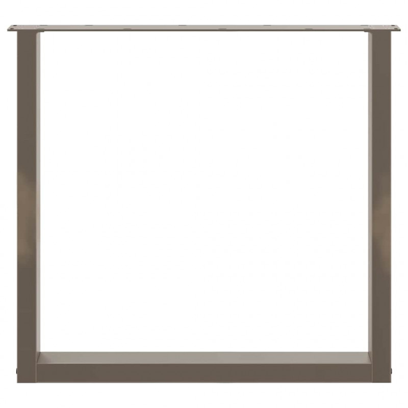 Nogi do stołu jadalnego w kształcie litery U 2 szt. Naturalna stal 90x(72-73) cm Stal