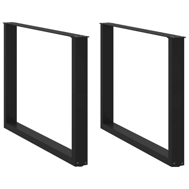 Nogi do stołu jadalnego w kształcie litery U 2 szt. Czarne 100x(72-73) cm Stal