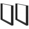 Nogi do stołu jadalnego w kształcie litery U 2 szt. Czarne 100x(72-73) cm Stal