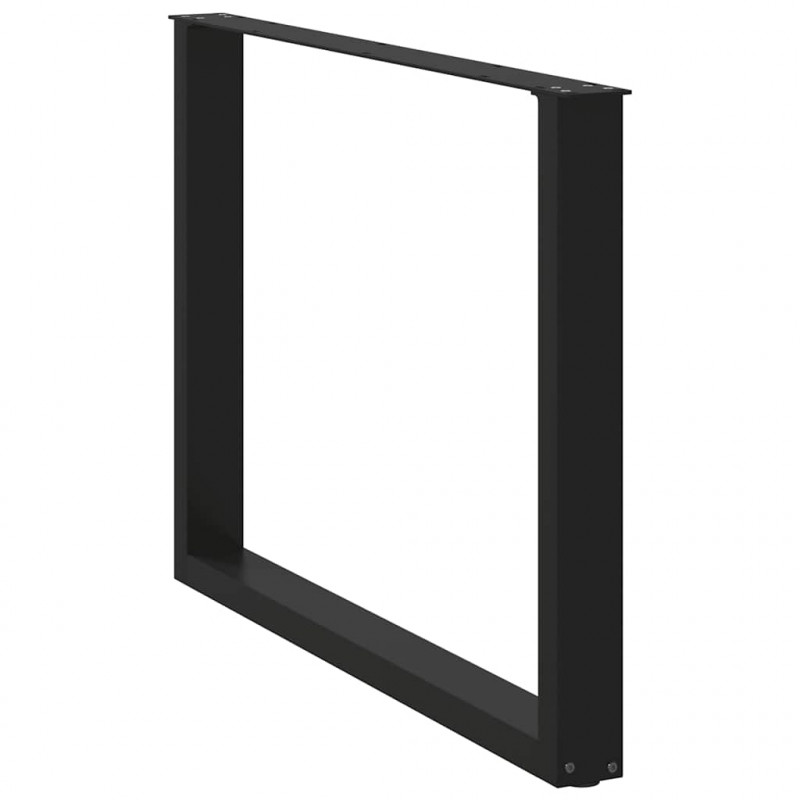 Nogi do stołu jadalnego w kształcie litery U 2 szt. Czarne 100x(72-73) cm Stal