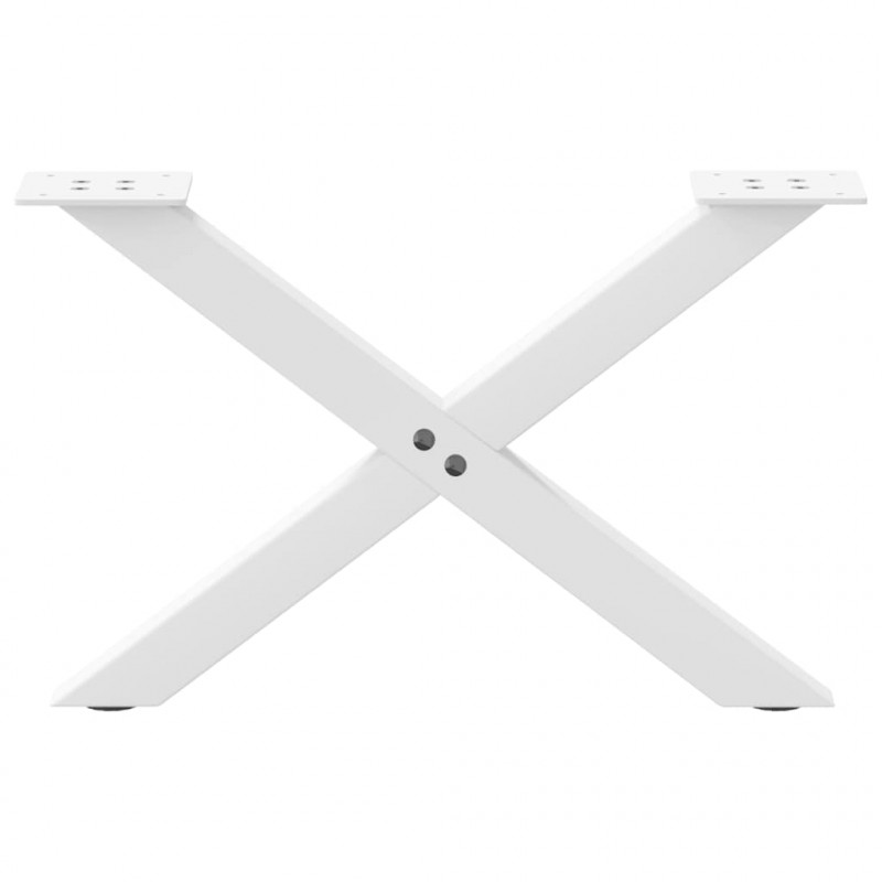 Nogi do stolika kawowego w kształcie litery X 2 szt. Białe 50x(30-31) cm Stal