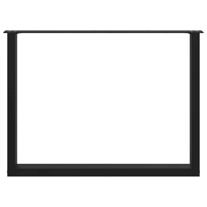 Nogi do stołu jadalnego w kształcie litery U 2 szt. Czarne 100x(72-73) cm Stal