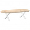 Nogi do stolika kawowego w kształcie litery X 2 szt. Białe 50x(30-31) cm Stal