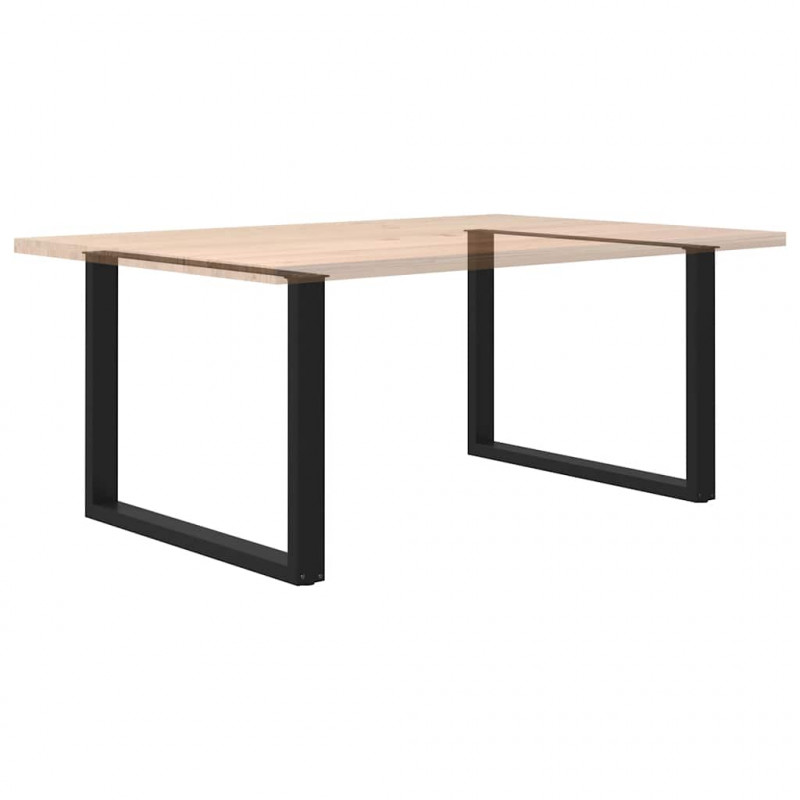 Nogi do stołu jadalnego w kształcie litery U 2 szt. Czarne 100x(72-73) cm Stal