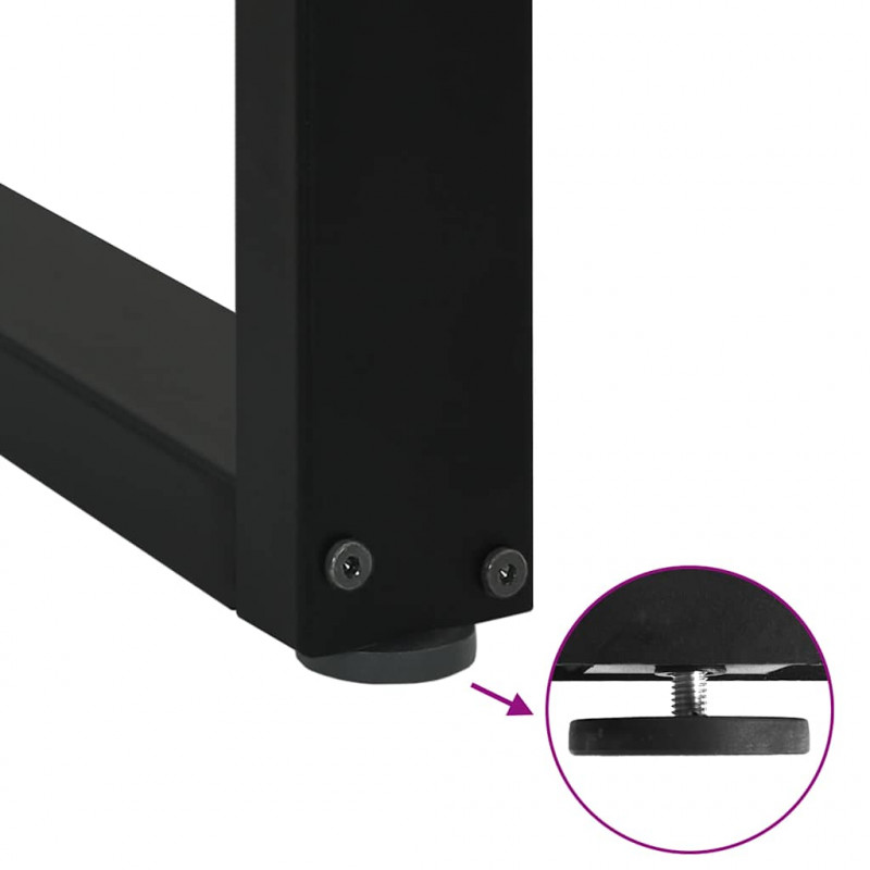Nogi do stołu jadalnego w kształcie litery U 2 szt. Czarne 100x(72-73) cm Stal