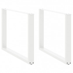 Nogi do stołu jadalnego w kształcie litery U 2 szt. Białe 100x(72-73) cm Stal