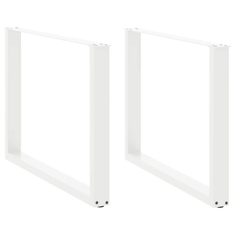 Nogi do stołu jadalnego w kształcie litery U 2 szt. Białe 100x(72-73) cm Stal