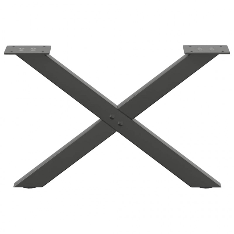 Nogi do stolika kawowego w kształcie litery X 2 szt. Antracyt 50x(30-31) cm Stal